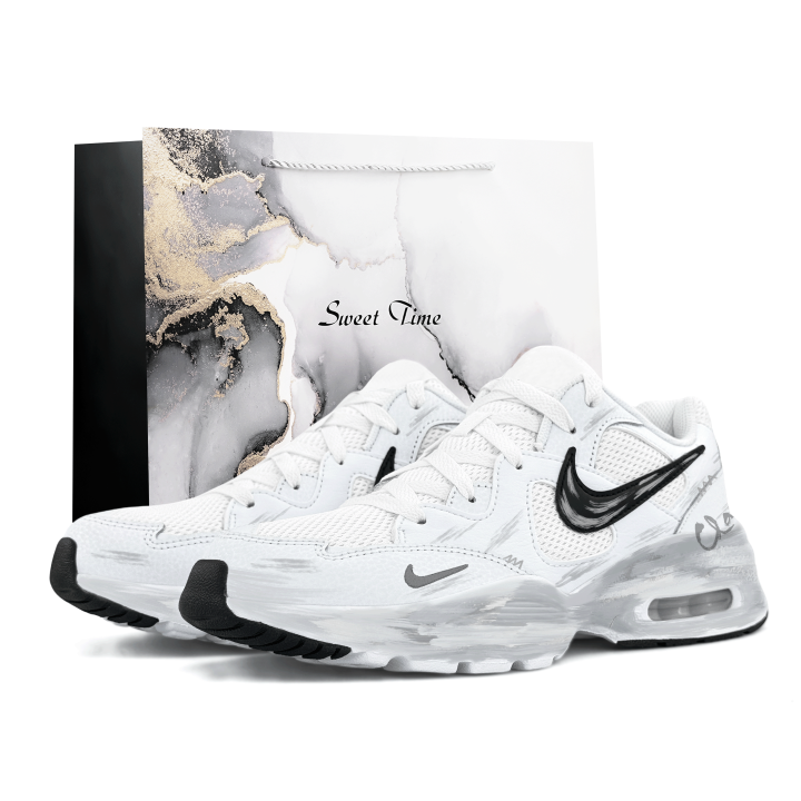 Nike Nike Air Max Fusion Synthetic Leather Cushioning Slip Resistant Breathable Low top Running Shoes Men's