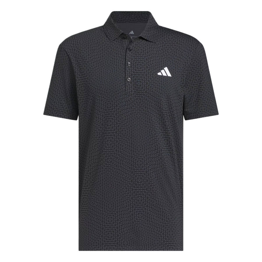 Adidas Adidas Ultimate365 Golf Clothing Men's Black/Night Gray Polo Collar Moderate