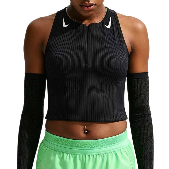 Nike Nike Dri FIT ADV Running Tank Tops Women's Black/White Crew Neck Moderate