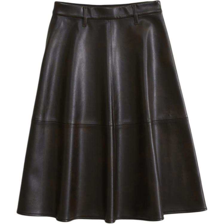 Abercrombie&Fitch Casual Long Skirts Women's Black Moderate Midi Dress A Line Skirt