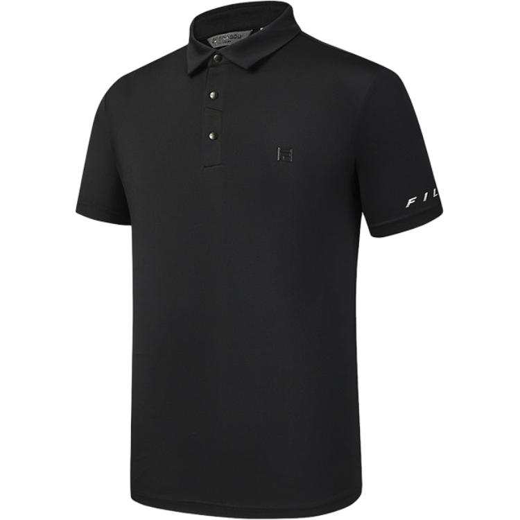 FILA Polo Shirts Men's Pitch Black BK Polo Collar Moderate Straight Fit
