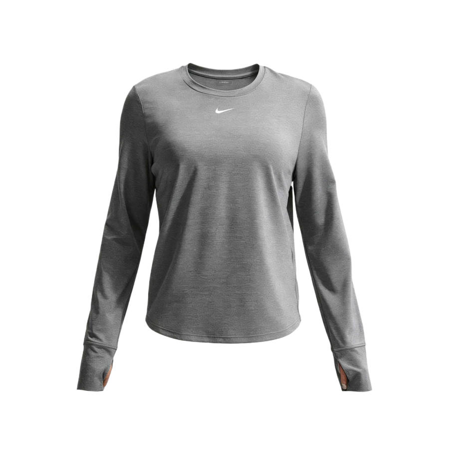 Nike Nike Dri Fit One Fitness Clothing Women's Smoke Gray/Heather/White Crew Neck Moderate