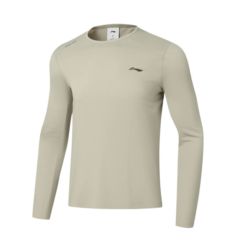 Li-Ning Li Ning Fitness Series Fitness Clothing Men's Rock Ridge Gray Crew Neck Moderate Straight Fit