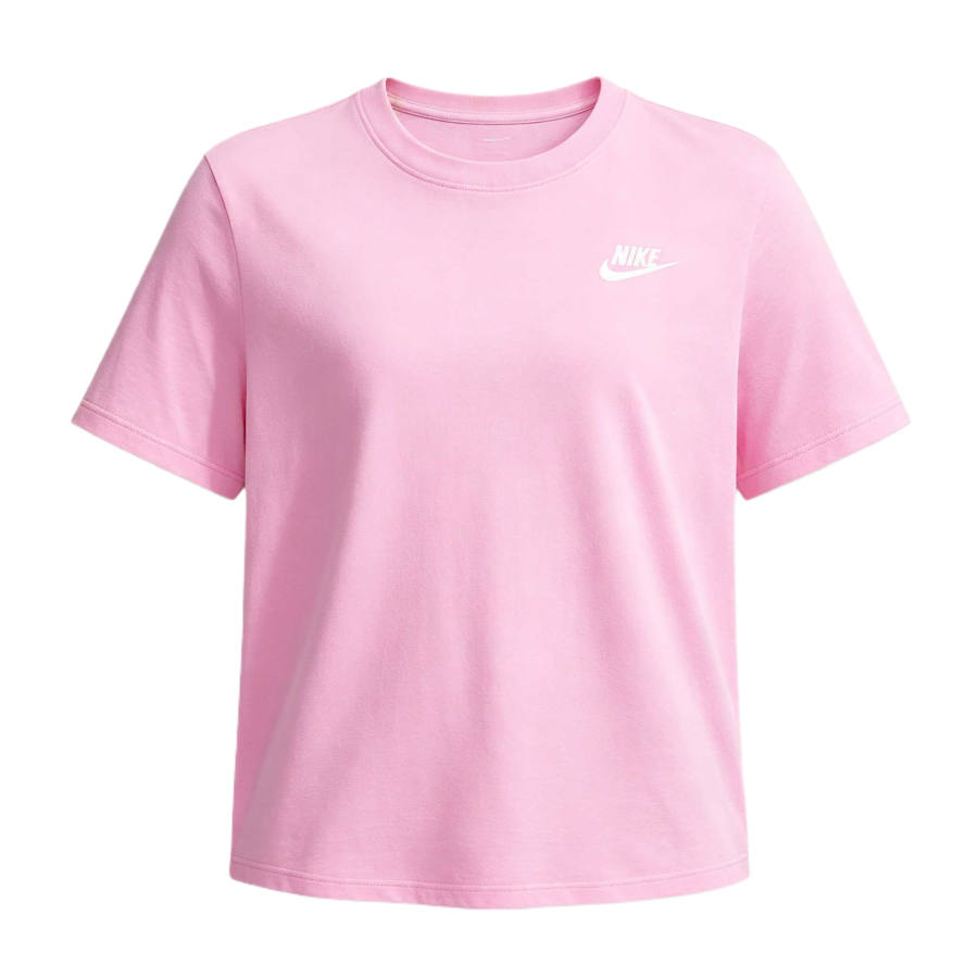 Nike Nike Sportswear Club T Shirts Women's Pink Ascend/Set Sail Crew Neck Moderate