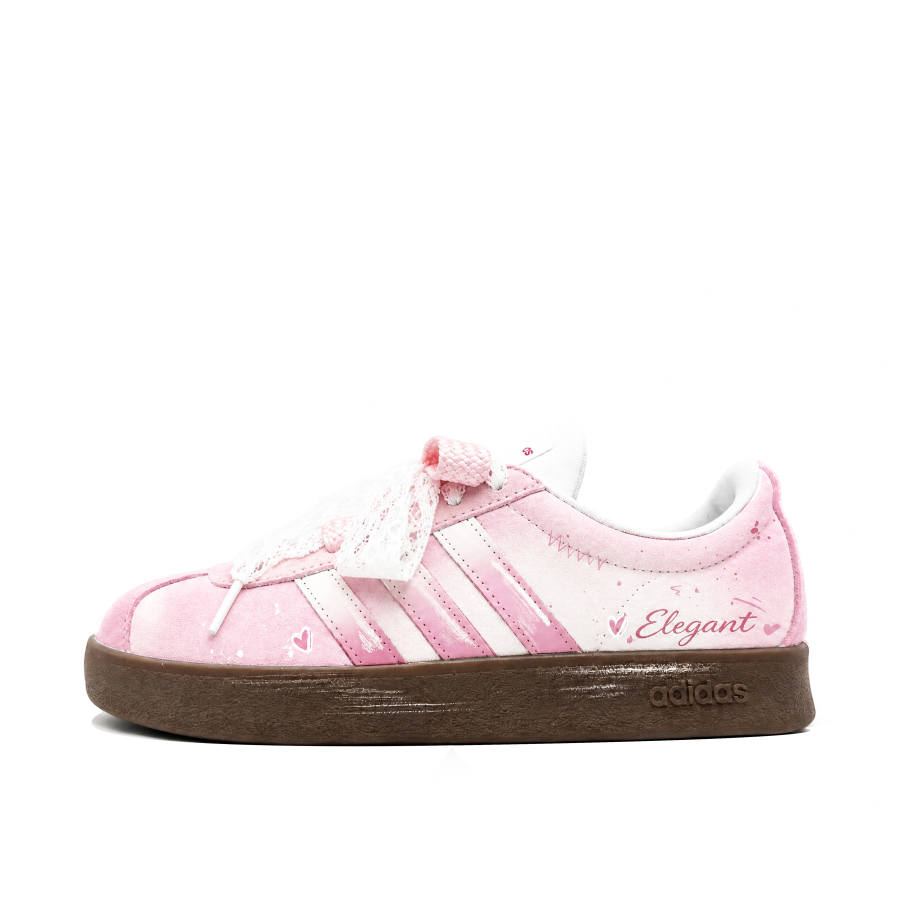 Adidas Adidas VL COURT 2.0 Skateboard Shoes Unisex Low Top Pink/White