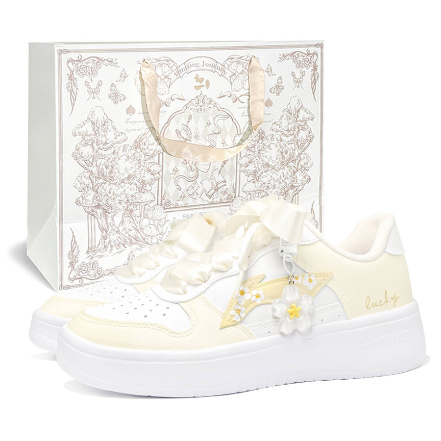 Li-Ning Li Ning Floating Boat Skateboard Shoes Women's Low Top White/Yellow