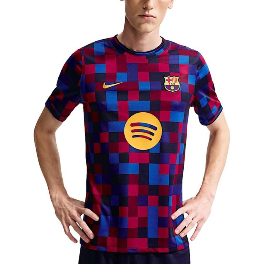 Nike Nike Barcelona Soccer Jerseys Men's Noble Red/Noble Red/Black Blue/Mineral Yellow Crew Neck Moderate