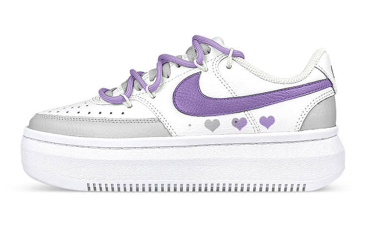 Nike Nike Court Vision Alta Skateboard Shoes Women's Low Top White/Purple/Gray