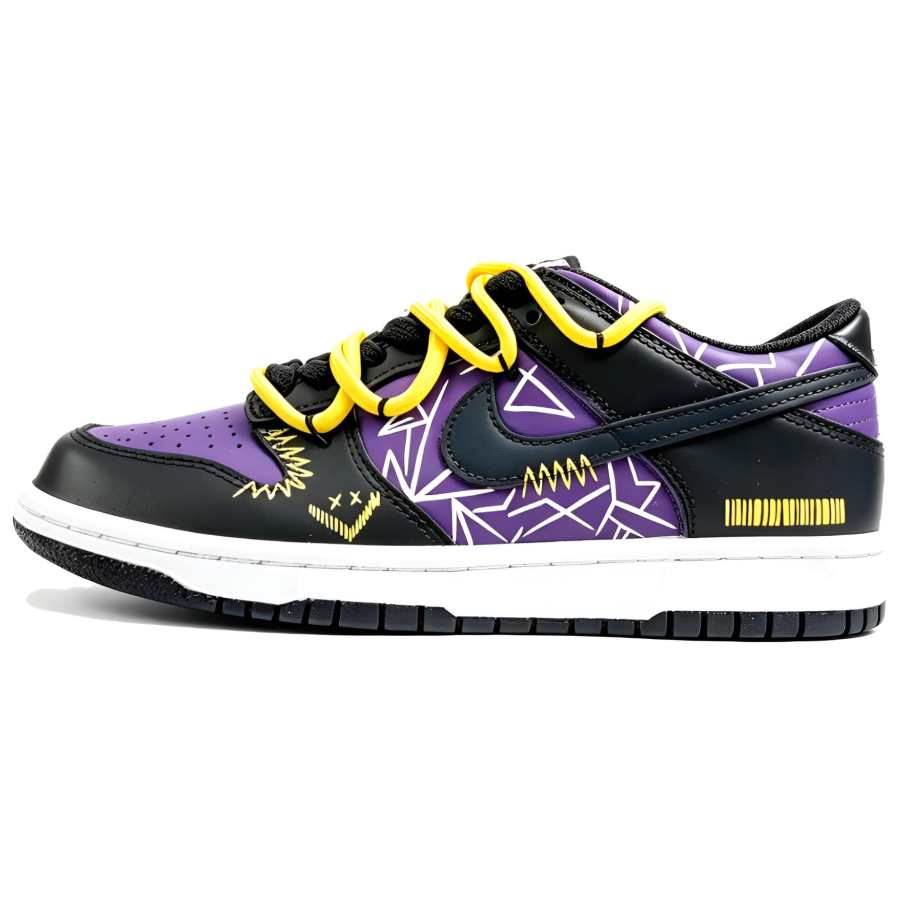 Nike Nike Dunk Skateboard Shoes Unisex Low Top Black/Purple/Yellow
