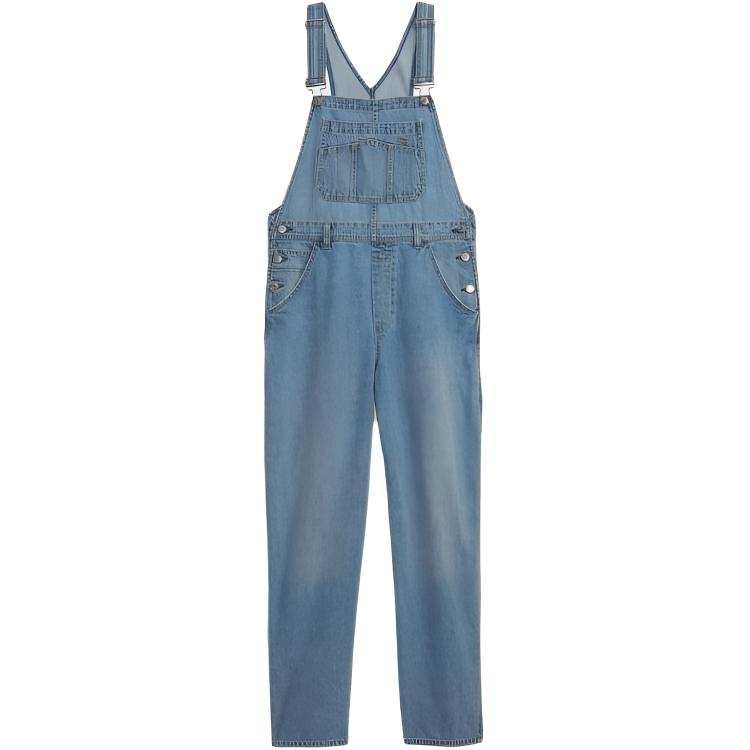 GAP Overalls Women's Light Blue Moderate Straight Fit Pants