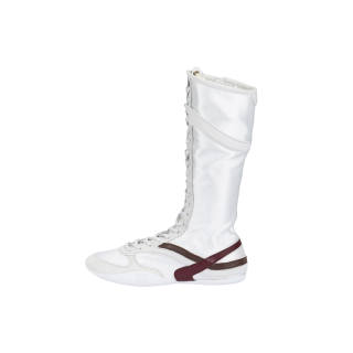 MIU MIU Gymnasium Knee high Boots Women's White Red
