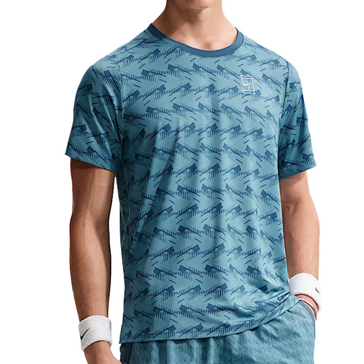 Nike Nike Court Advantage Tennis Tops Men's New Slate Gray/New Slate Gray/White Crew Neck Moderate