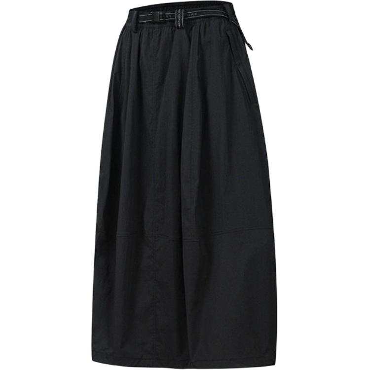 FILA Casual Long Skirts Women's Pitch Black BK Moderate Long Skirt A Line Skirt