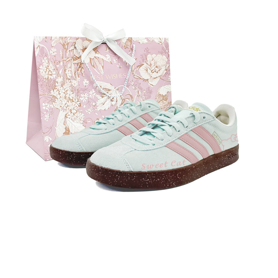 Adidas Adidas Vl Court Classic Skateboard Shoes Unisex Low Top Pink