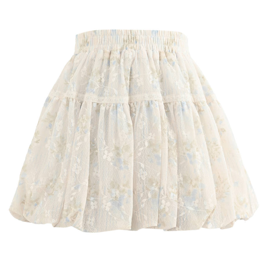 SNBL Casual Short Skirts Women's Apricot Moderate Short Skirt A Line Skirt