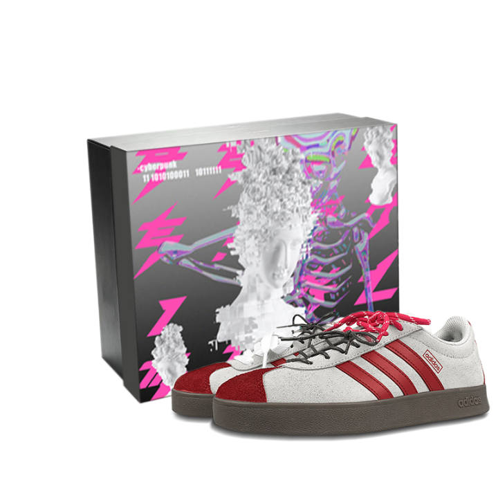Adidas Adidas VL COURT 2.0 Skateboard Shoes Unisex Low Top Red/Gray