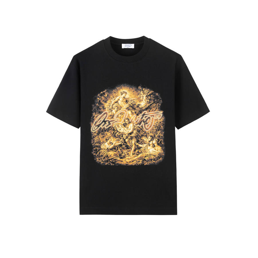 OFF-WHITE OFF WHITE T Shirts Unisex Black Crew Neck Moderate Heavyweight