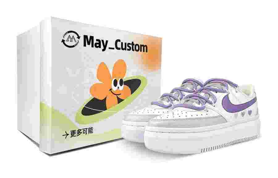 Nike Nike Court Vision Alta Skateboard Shoes Women's Low Top White/Purple/Gray