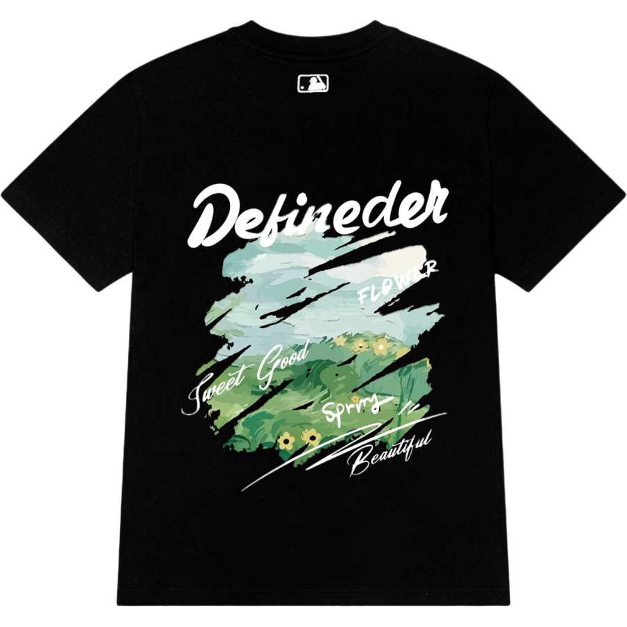 MLB MLB T Shirts Unisex Black Green Crew Neck Moderate