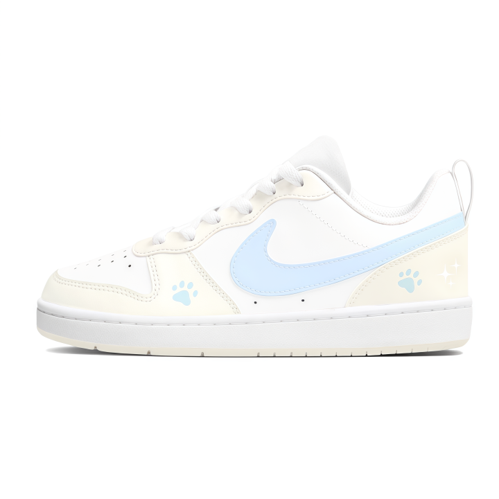 Nike Nike Court Borough Skateboard Shoes Women's Low Top Beige Blue
