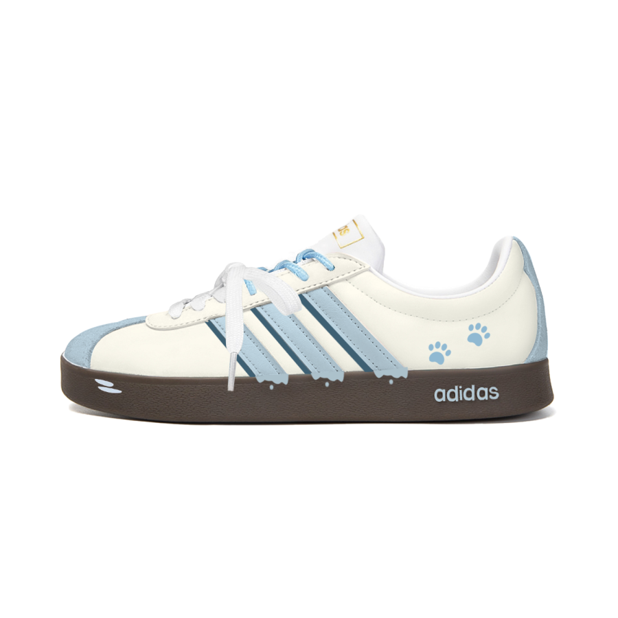 Adidas Adidas Vl Court Classic Skateboard Shoes Unisex Low Top Yellow Blue