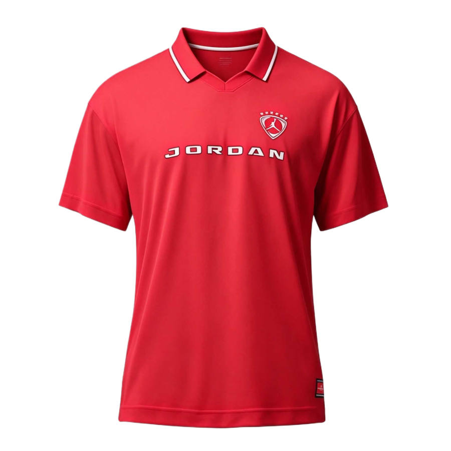 Jordan Jordan Brooklyn T Shirts Men's University Red V Neck Moderate