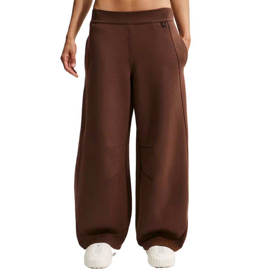 Nike Nike Dri Fit One Sports Pants Women's Cocoa/Black/Moss Brown Moderate Wide Leg Pants