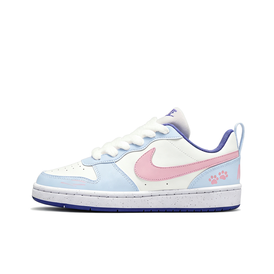 Nike Nike Court Borough Skateboard Shoes Women's Low Top Beige/Pink/Blue