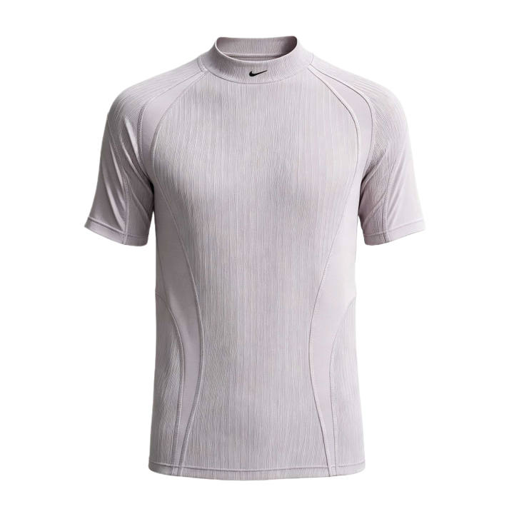 Nike Nike Dri FIT ADV Quick Dry T Shirts Men's University Gray/Black Stand Collar Moderate