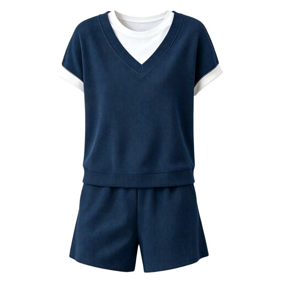 Sugarfunk Sugarfunk Casual Suits Women's V Neck Thin