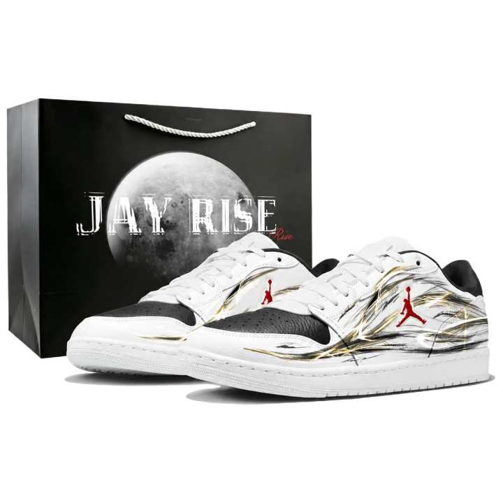 Jordan Jordan COURT CONNECT Skateboard Shoes Men's Low Top White & Black Gold Red