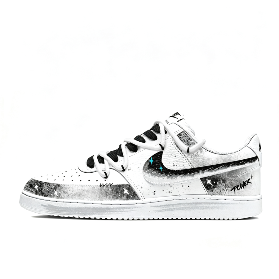 Nike Nike Court Vision 1 Skateboard Shoes Men's Low Top Black White Gray