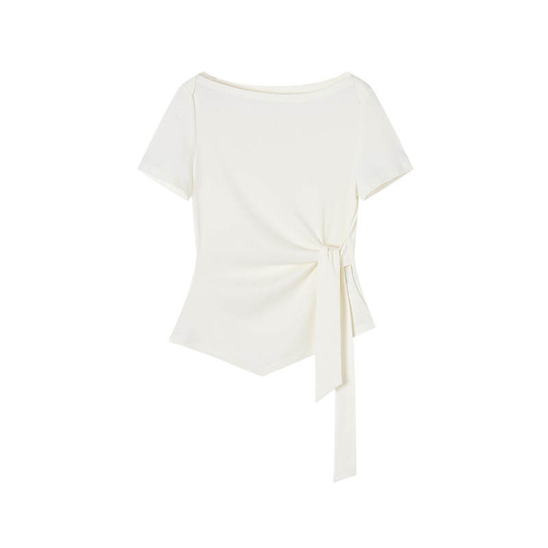 XIANGYING T Shirts Women's Boat Neck Moderate