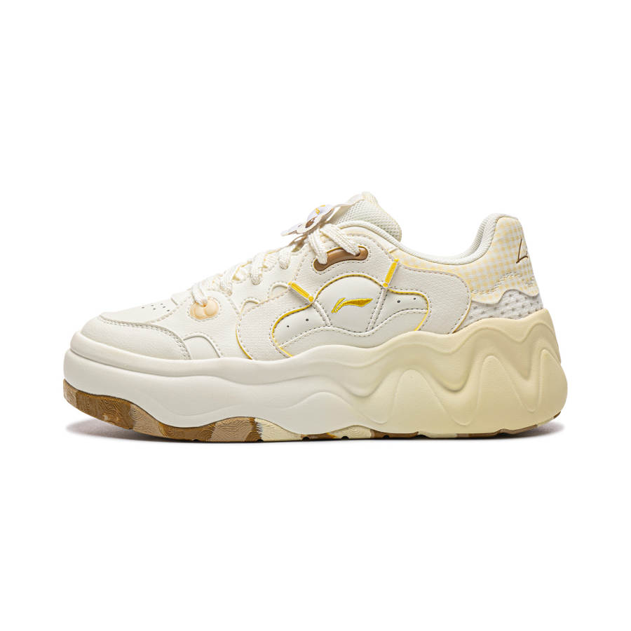 Li-Ning Li Ning Cheese 3.0 Skateboard Shoes Women's Low Top Ecru/Milk Banana Yellow