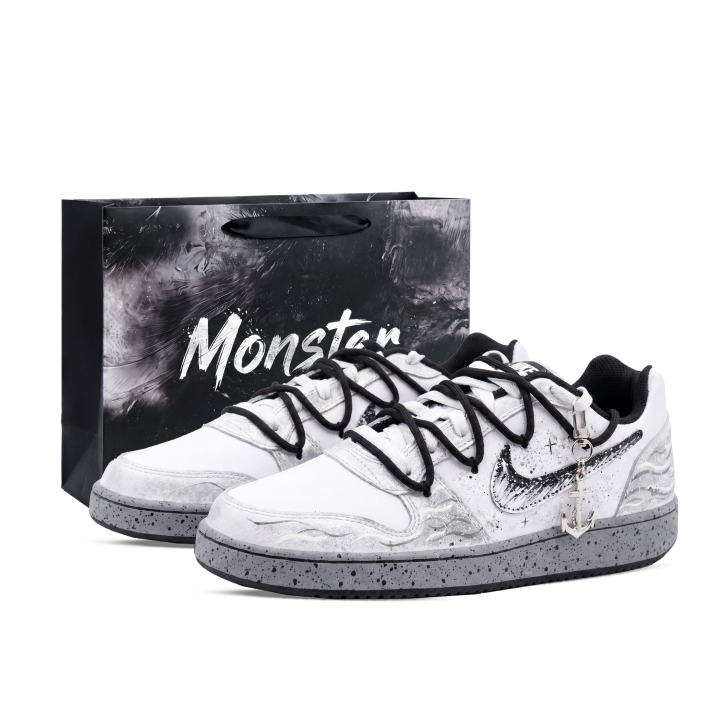 Nike Nike EBERNON Skateboard Shoes Unisex Low Top White/Black/Gray