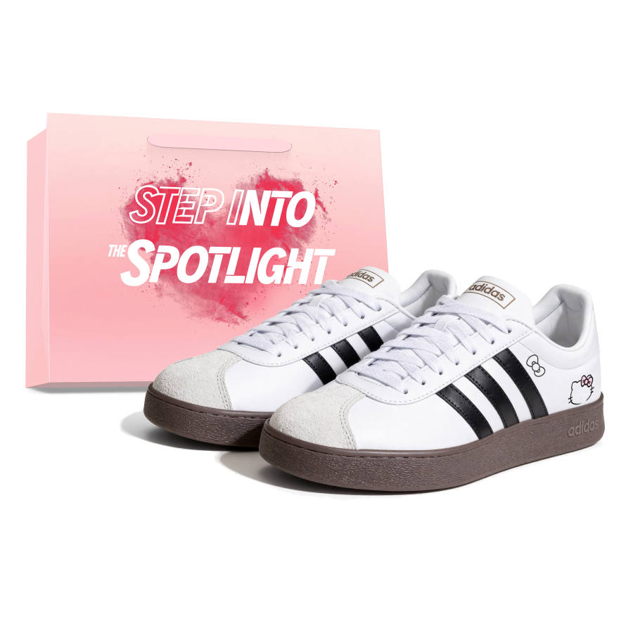 Adidas Adidas VL COURT 2.0 Skateboard Shoes Unisex Low Top Gray, White, Black, Pink