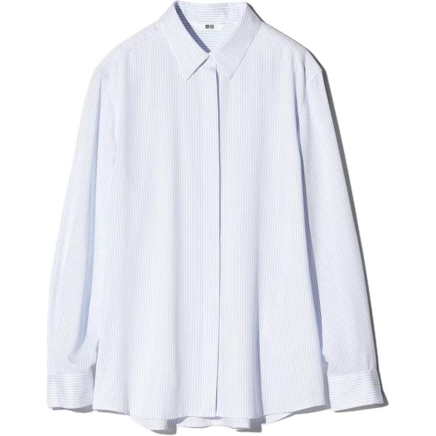 UNIQLO Shirts Women's Blue Lapel