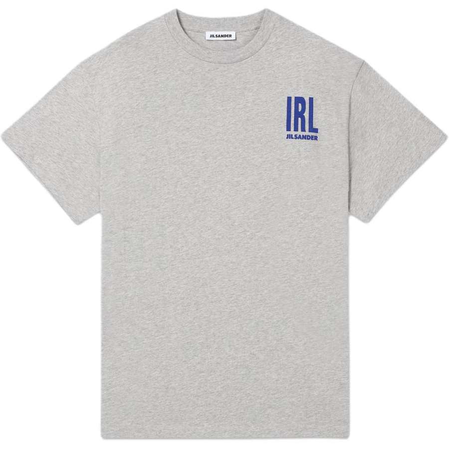 JIL SANDER T Shirts Men's Gray/Blue Crew Neck Moderate