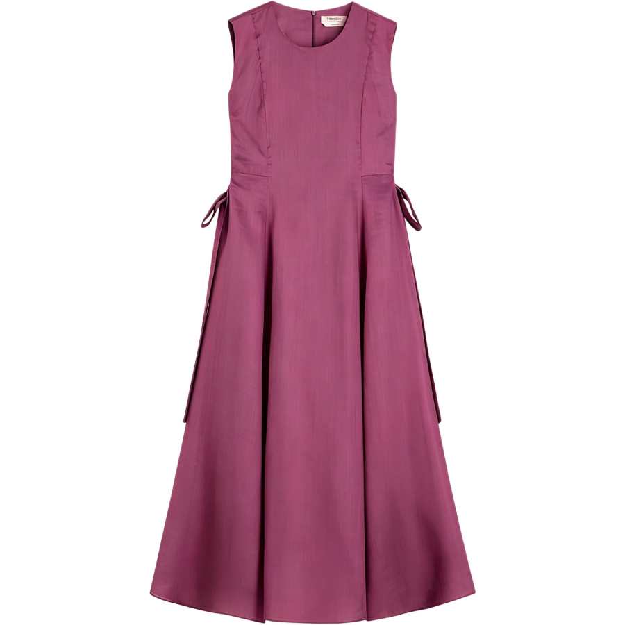 'S MAX MARA Sleeveless Dresses Women's Rose Red Crew Neck Moderate Long Skirt