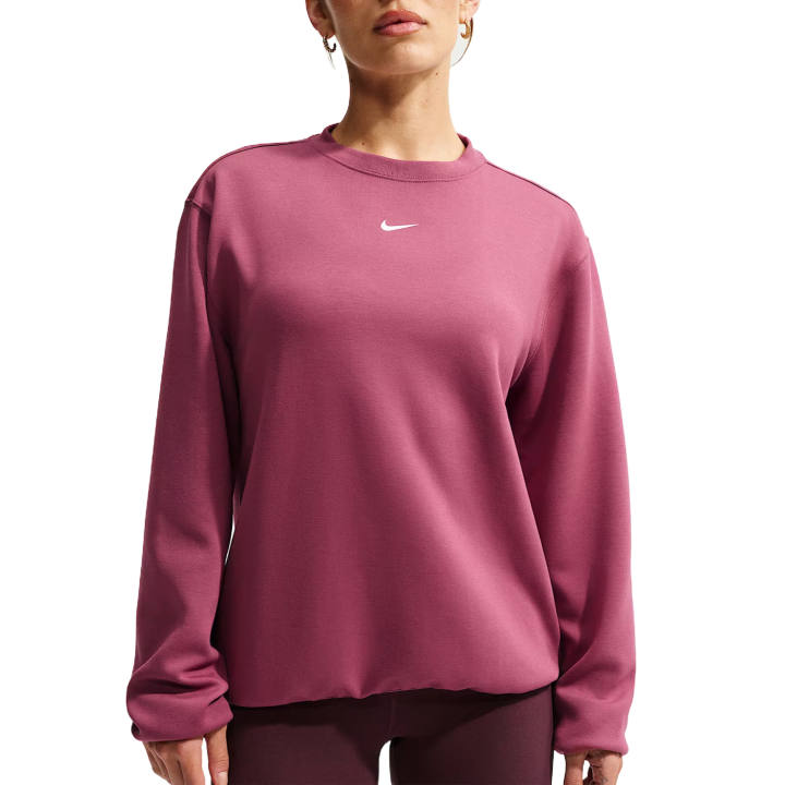Nike Nike Dri Fit One Sweatshirts Women's Pink Mist/White Crew Neck Moderate
