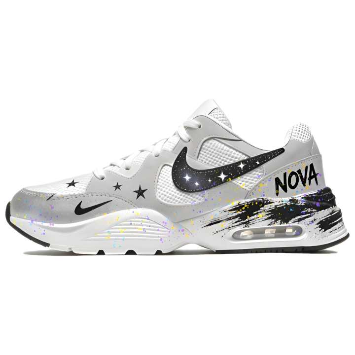 Nike Nike Air Max Fusion Running Shoes Unisex Low Top White Black Starry Sky Ink Splatter Colorway