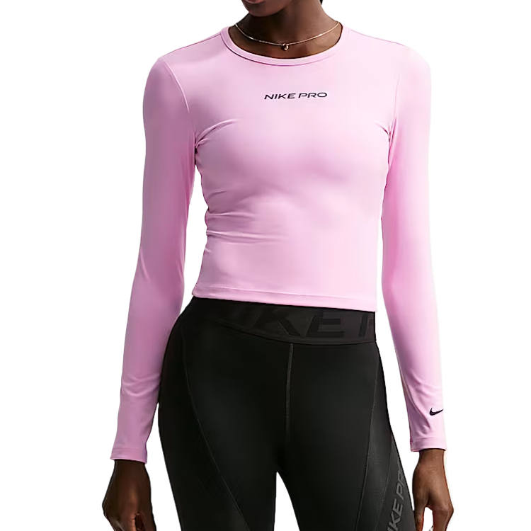 Nike Nike Pro Fitness Clothing Women's Pink/Black Crew Neck Moderate