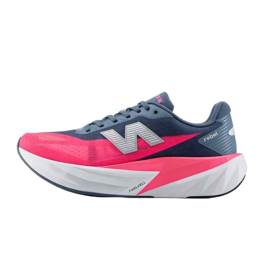 New Balance New Balance FuelCell Rebel V5 Running Shoes Women's Low Top Dark Shadow Blue And Pink Heat Wave