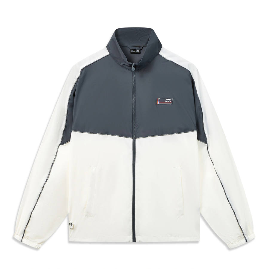 Li-Ning Li Ning Jackets Men's Ivory Stand Collar Moderate Straight Fit