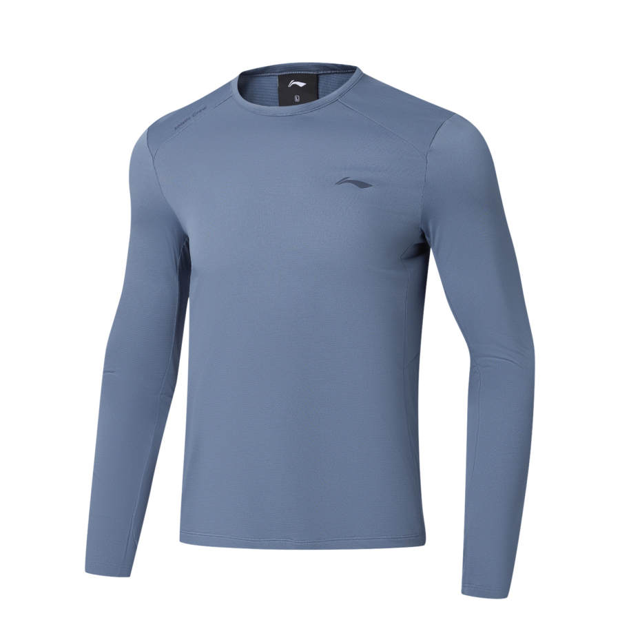 Li-Ning Li Ning Fitness Series Fitness Clothing Men's Gray Indigo Crew Neck Moderate Straight Fit