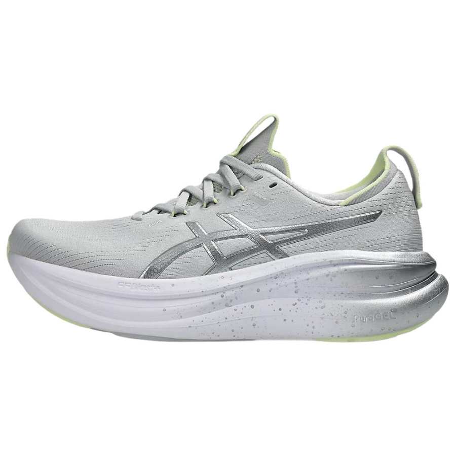 ASICS GEL NIMBUS 28 Running Shoes Women's Platinum/Neon Green
