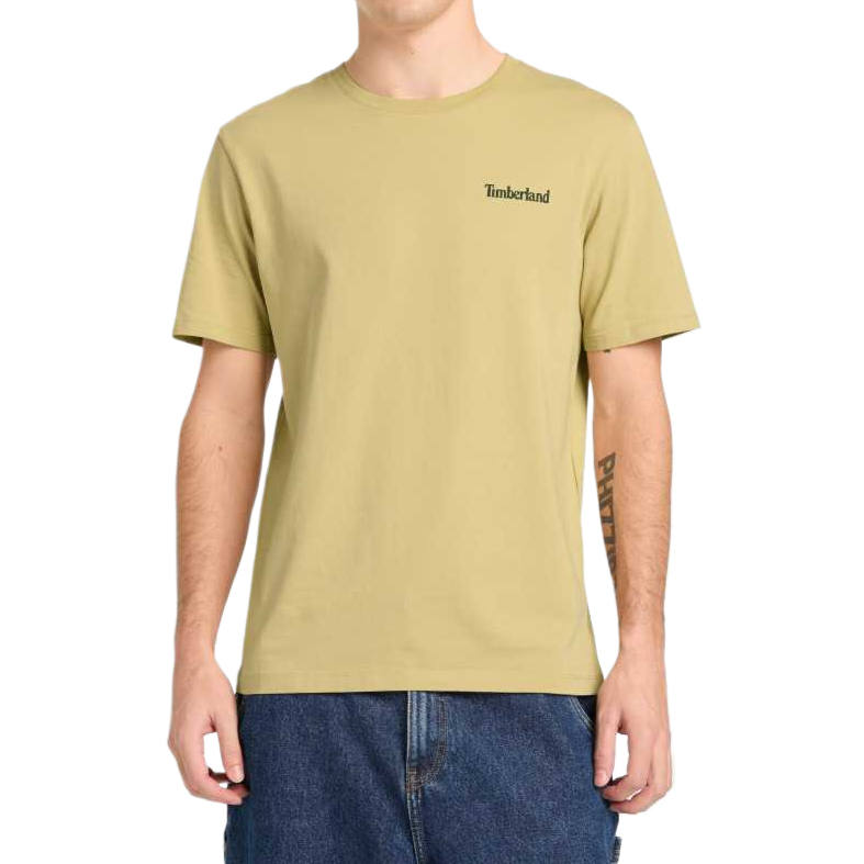 Timberland T Shirts Men's Beige Crew Neck Moderate