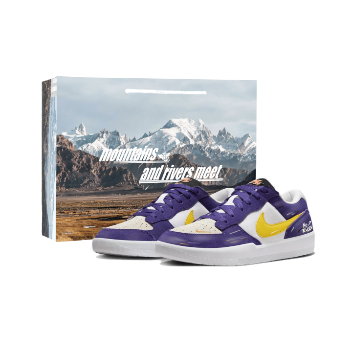 Nike Nike SB Force 58 Skateboard Shoes Men's Low Top Black Purple Multicolor
