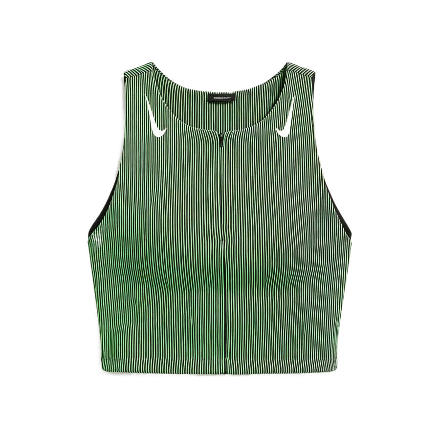Nike Nike Dri FIT ADV Running Tank Tops Women's Iridescent Green/Black/White Crew Neck Moderate