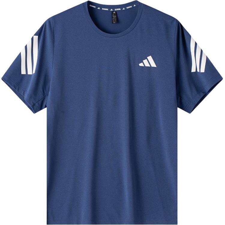 Adidas Adidas T Shirts Men's JZ7692/Technology Indigo/Breeze Fabric/Breathable Casual Crew Neck Moderate Straight Fit